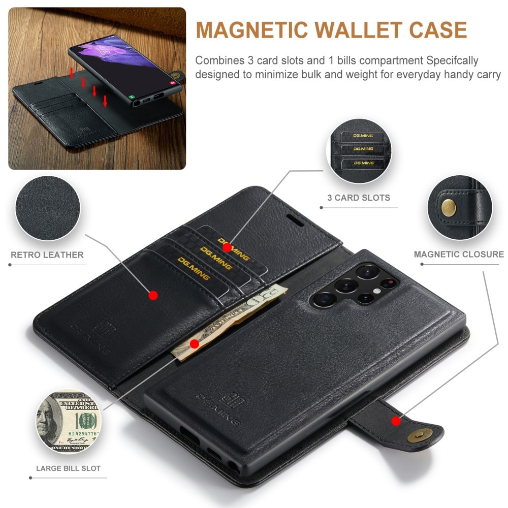 Étui portefeuille Magnet Wallet Samsung Galaxy S24 Ultra, Black