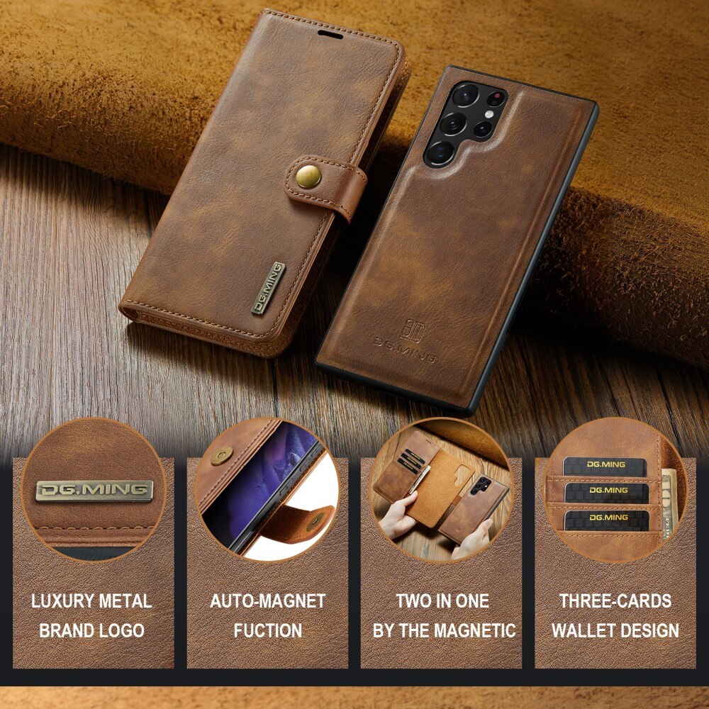 Étui portefeuille Magnet Wallet Samsung Galaxy S24 Ultra, Cognac