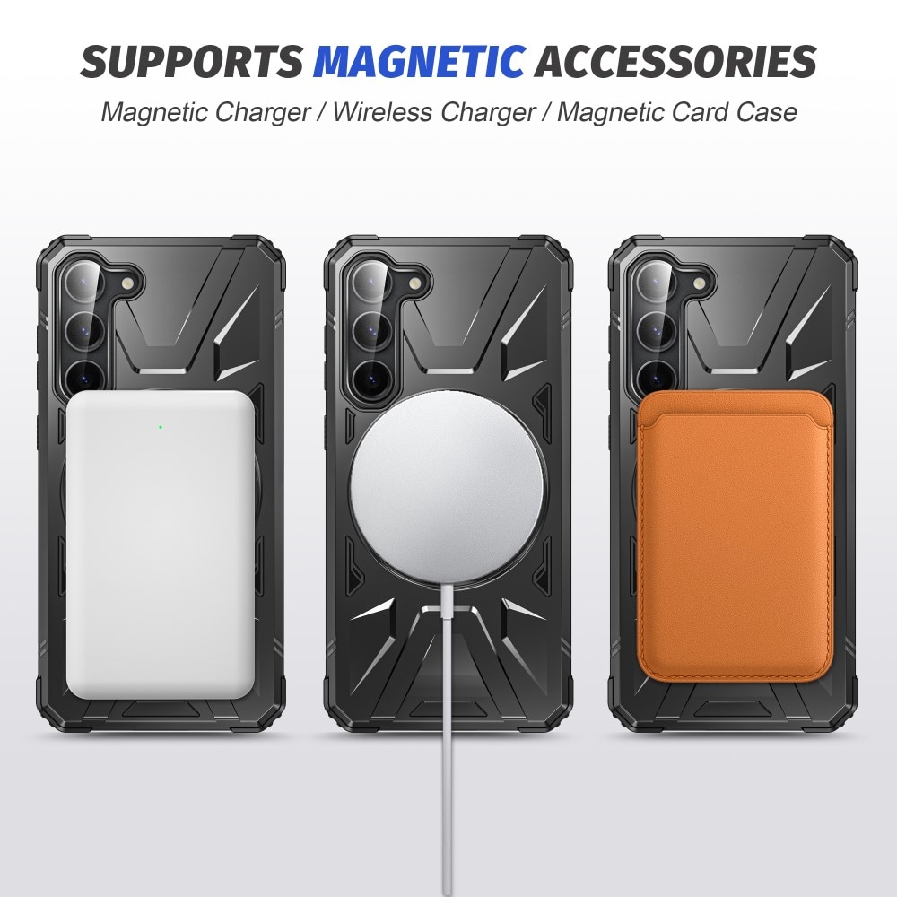 Coque hybride Tech MagSafe Ring Samsung Galaxy S24 Plus, noir