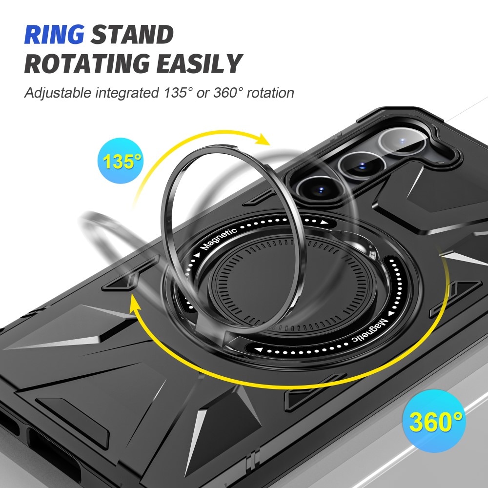 Coque hybride Tech MagSafe Ring Samsung Galaxy S24 Plus, noir