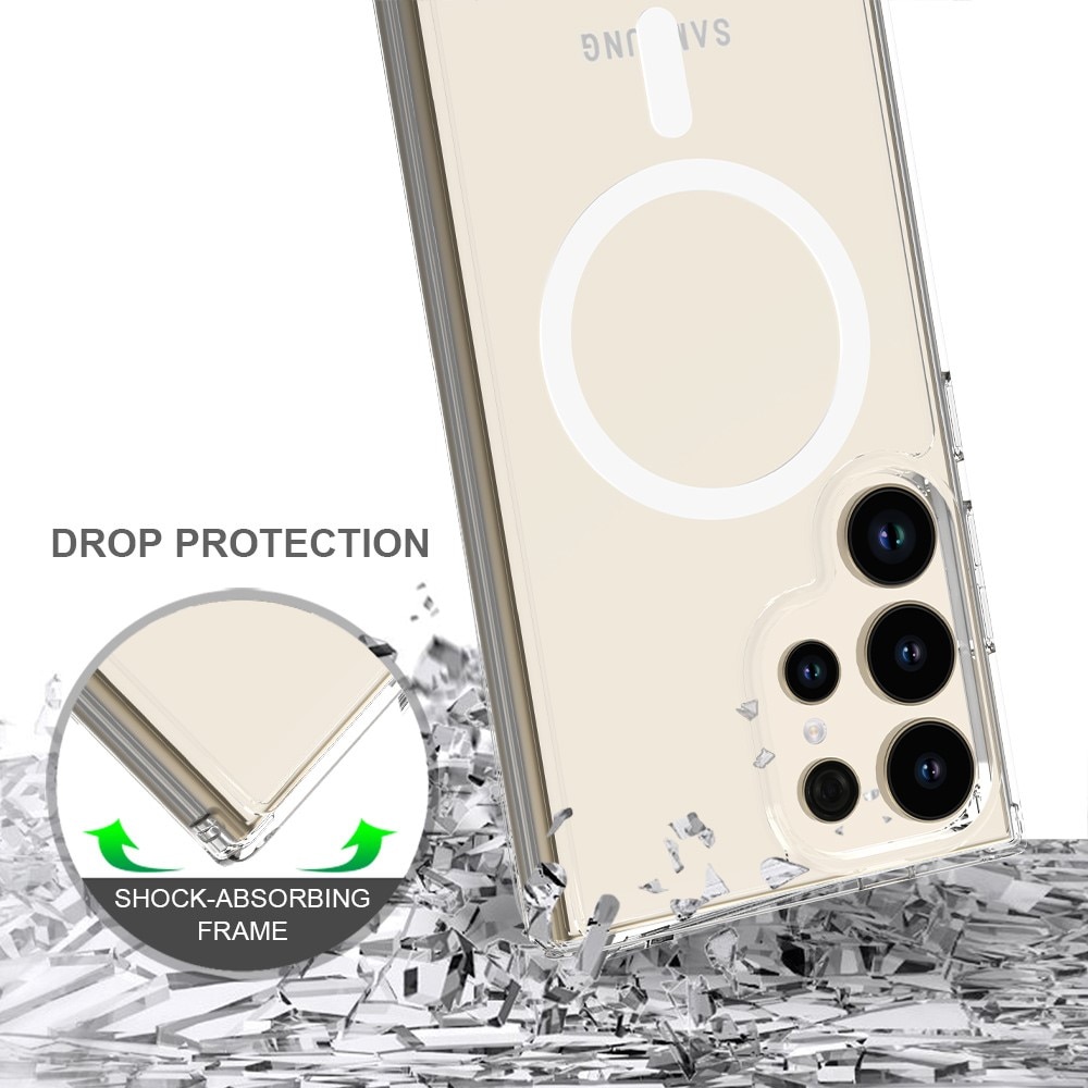 Coque hybride MagSafe Samsung Galaxy S24 Ultra, transparent