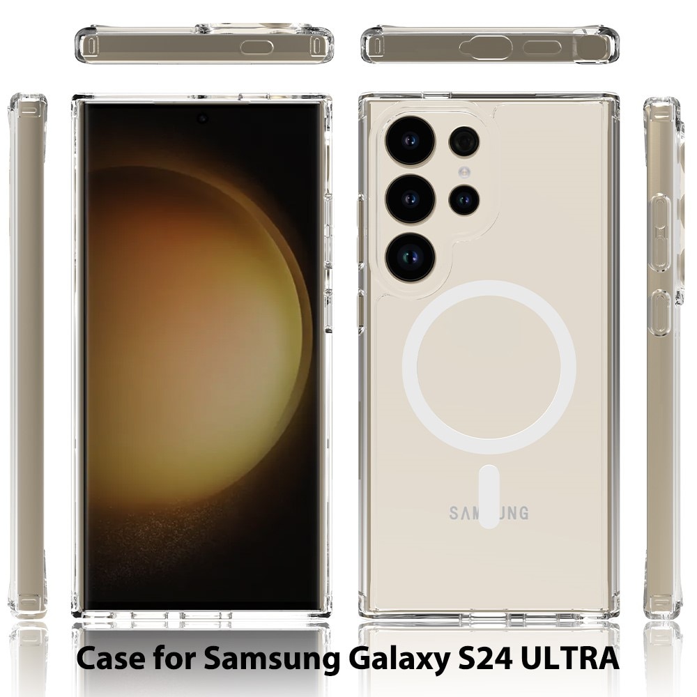 Coque hybride MagSafe Samsung Galaxy S24 Ultra, transparent