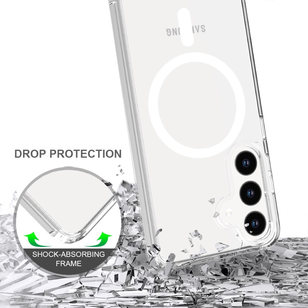 Coque hybride MagSafe Samsung Galaxy S24, transparent