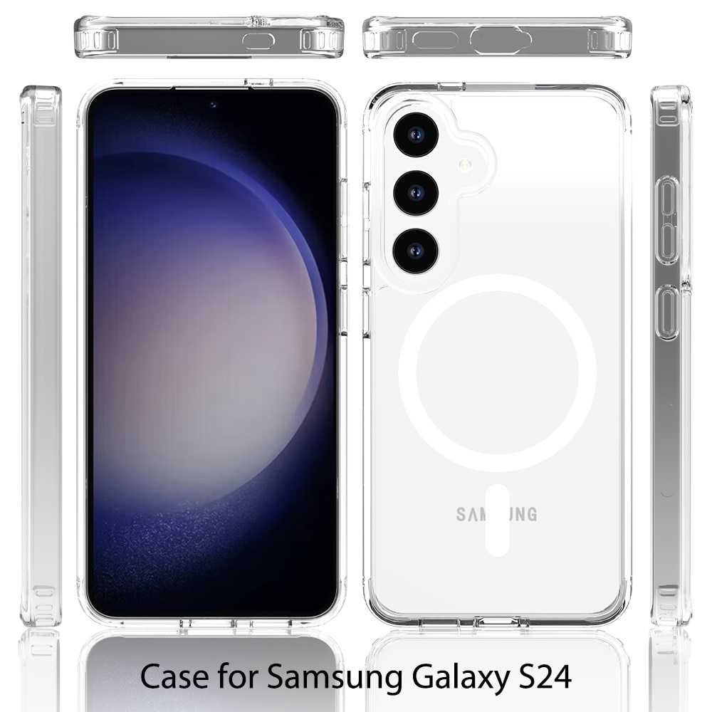 Coque hybride MagSafe Samsung Galaxy S24, transparent