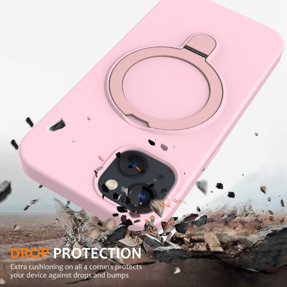Coque en silicone Kickstand MagSafe iPhone 13, rose