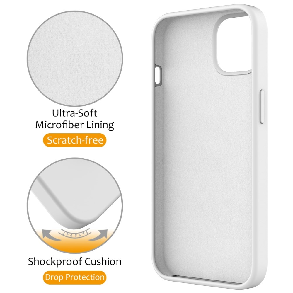 Coque en silicone Kickstand MagSafe iPhone 15, blanc