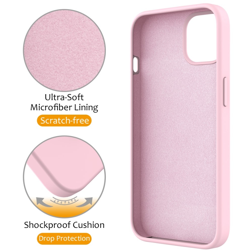 Coque en silicone Kickstand MagSafe iPhone 15, rose
