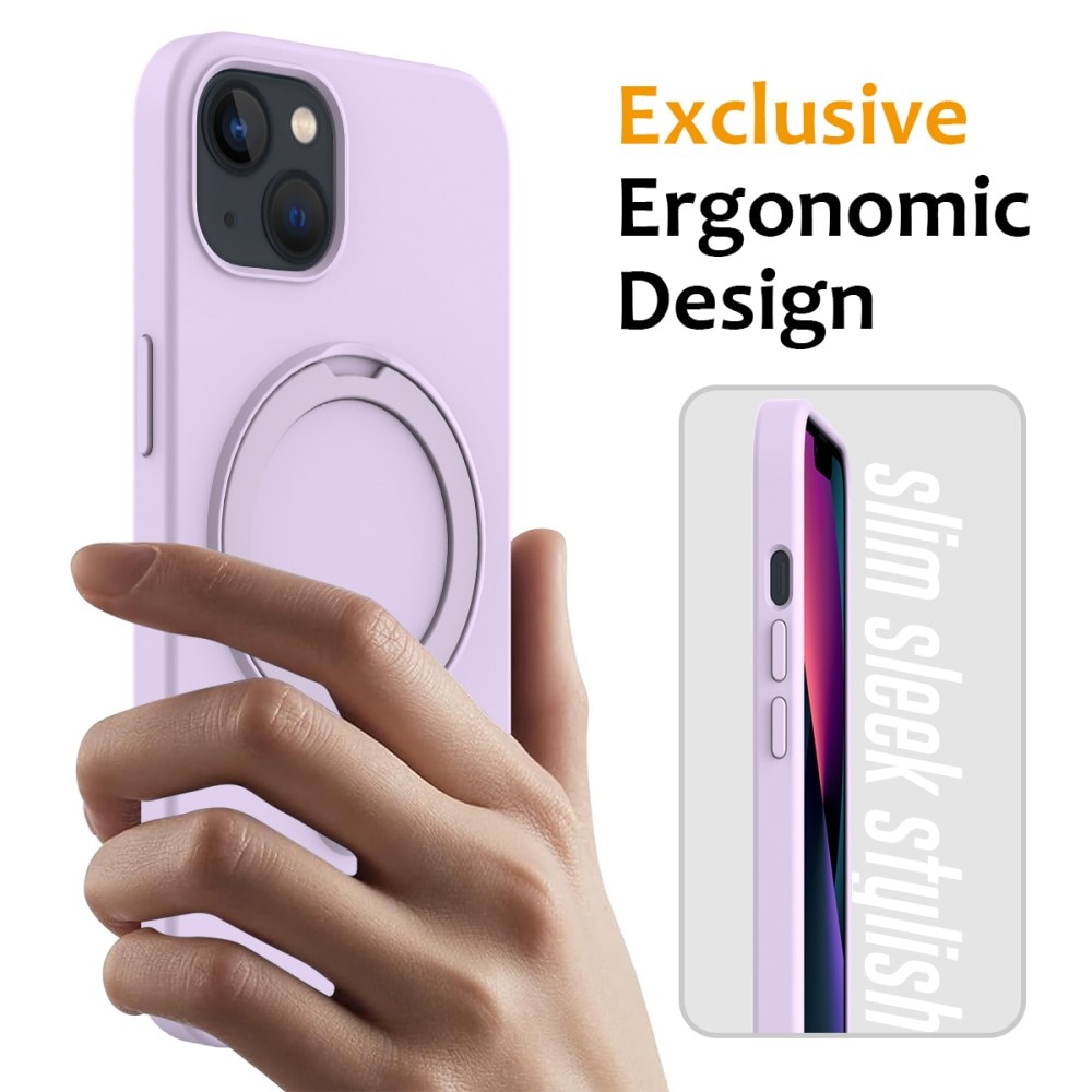 Coque en silicone Kickstand MagSafe iPhone 15, violet