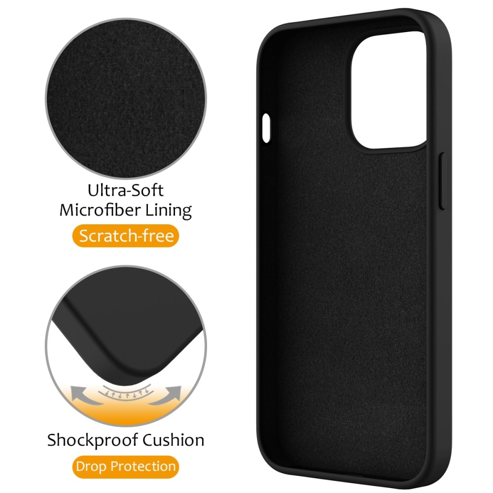 Coque en silicone Kickstand MagSafe iPhone 15 Pro, noir