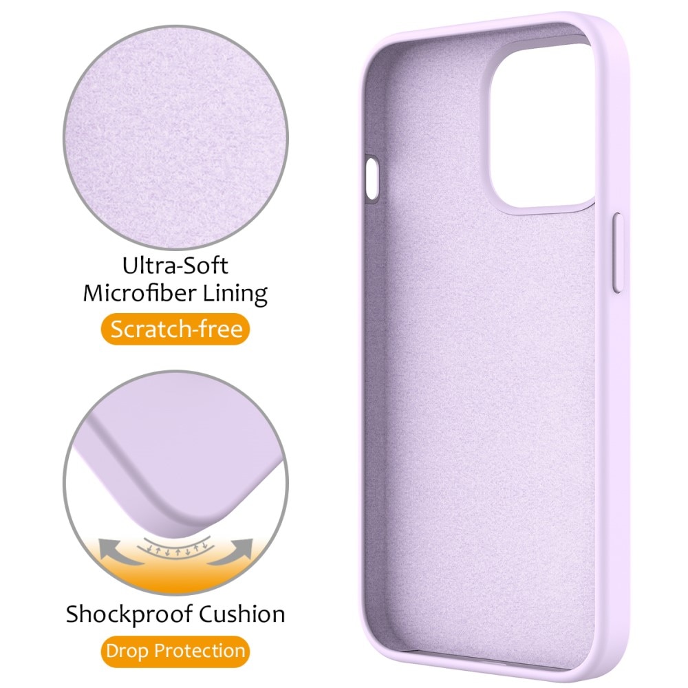 Coque en silicone Kickstand MagSafe iPhone 15 Pro, violet