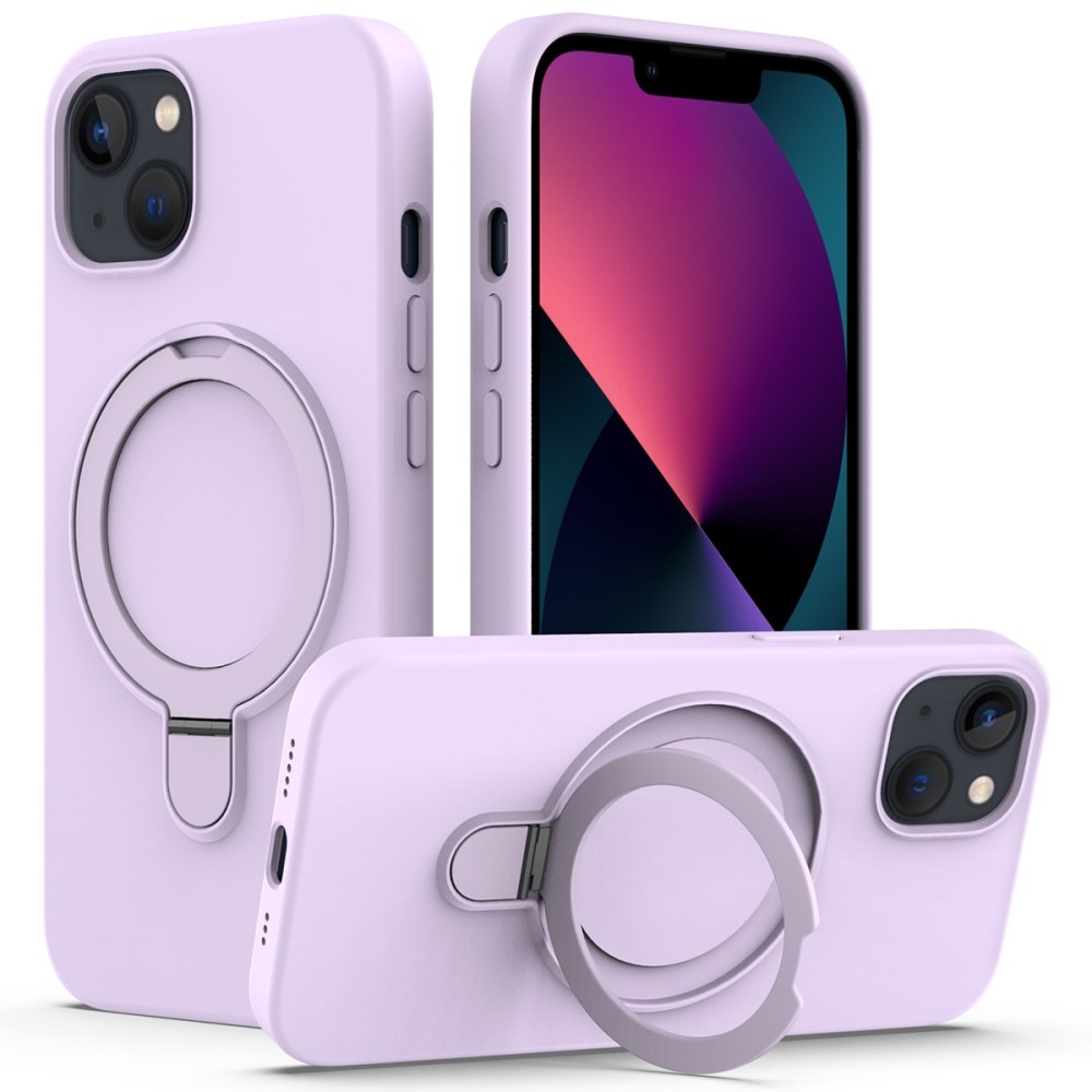 Coque en silicone Kickstand MagSafe iPhone 14, violet