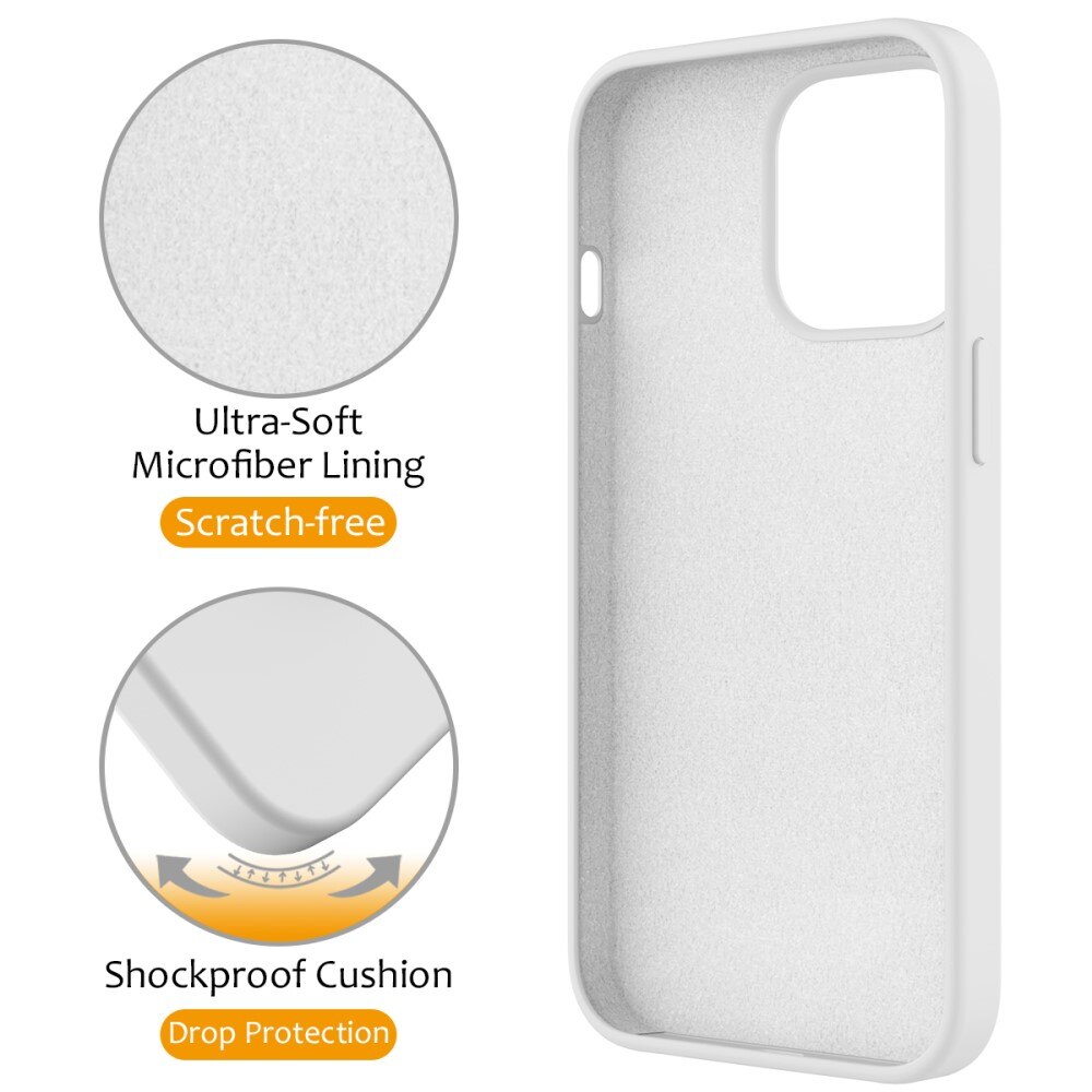 Coque en silicone Kickstand MagSafe iPhone 14 Pro, blanc