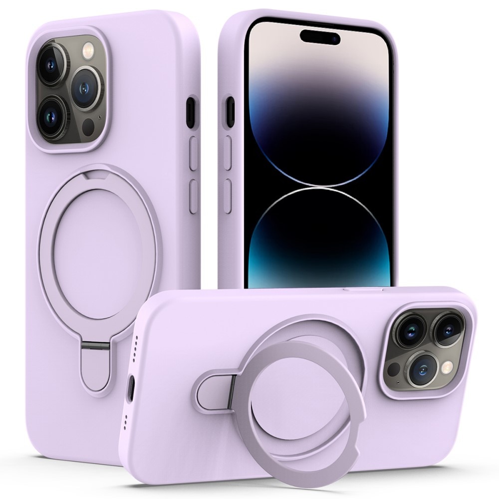 Coque en silicone Kickstand MagSafe iPhone 14 Pro, violet