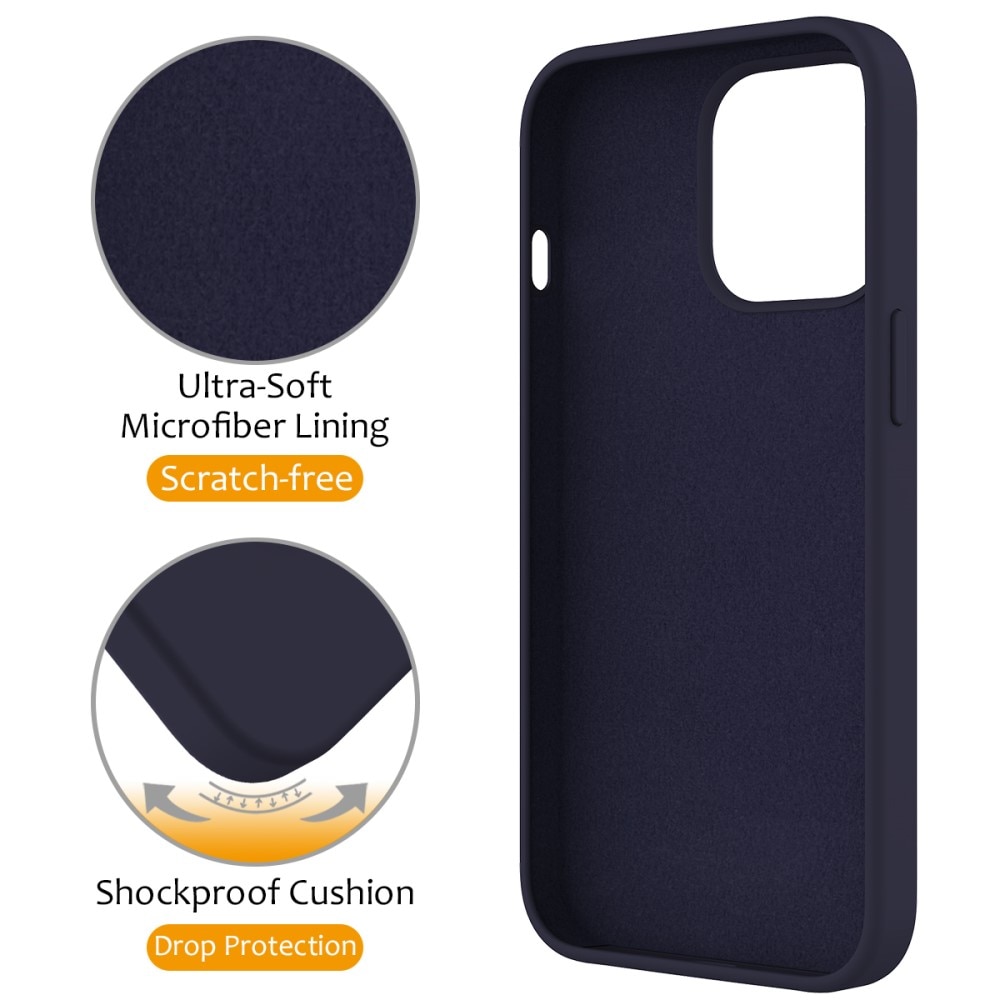 Coque en silicone Kickstand MagSafe iPhone 15 Pro Max, bleu foncé