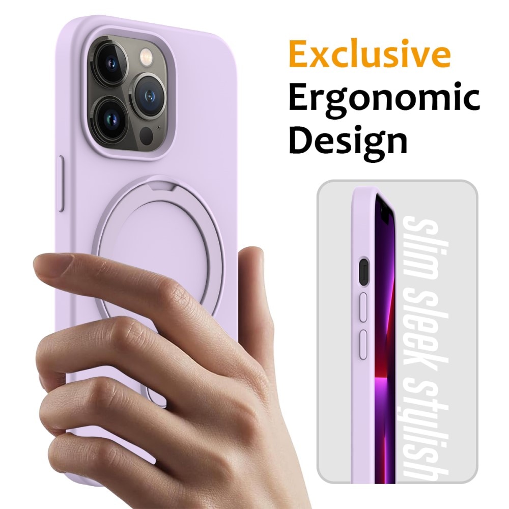 Coque en silicone Kickstand MagSafe iPhone 15 Pro Max, violet