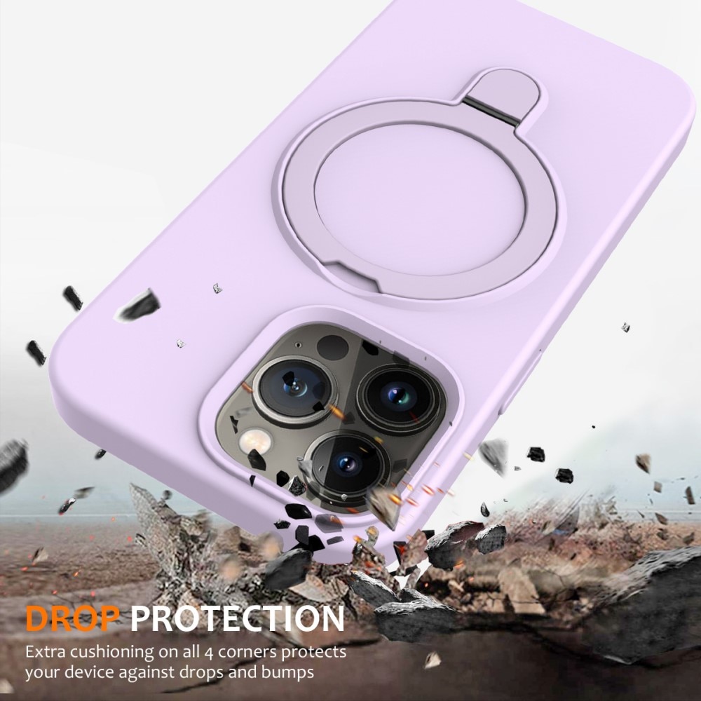 Coque en silicone Kickstand MagSafe iPhone 15 Pro Max, violet