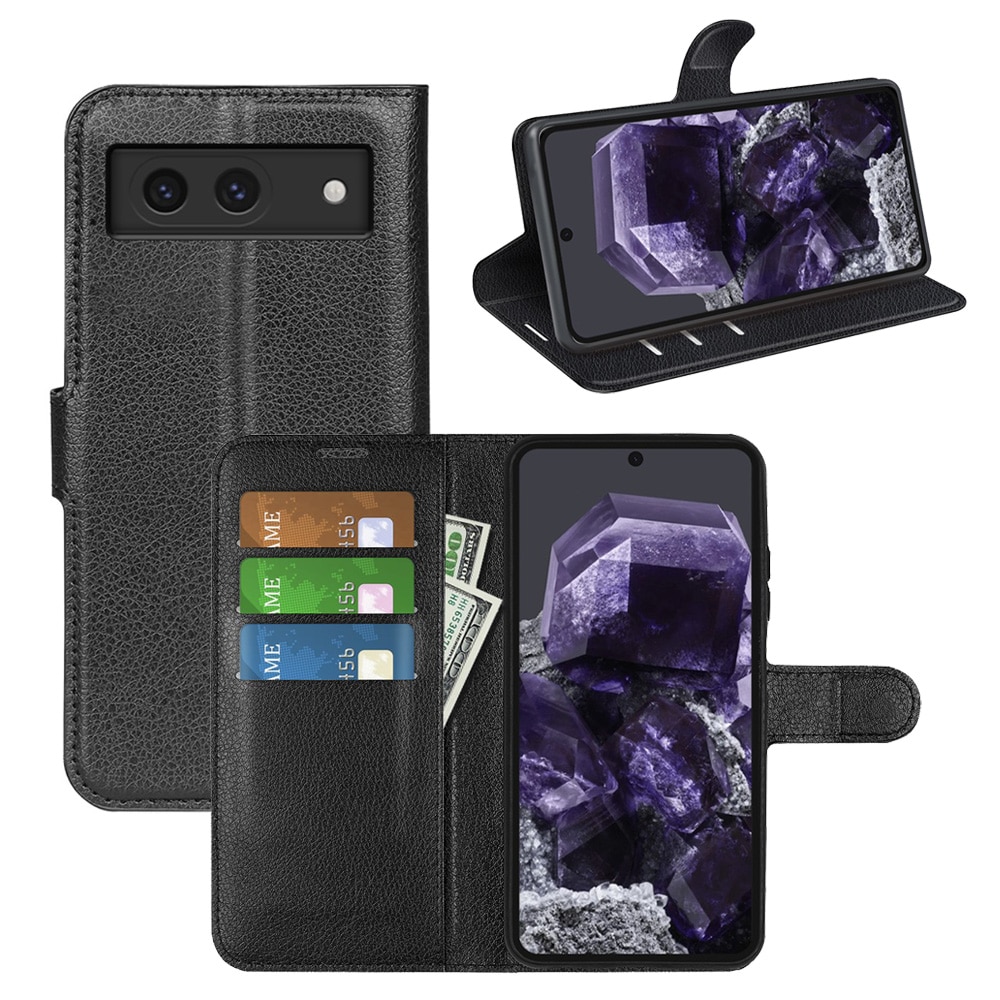 Coque portefeuille Google Pixel 8a, Noir