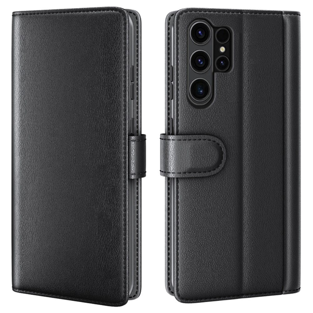 Étui en cuir veritable Samsung Galaxy S24 Ultra, Noir