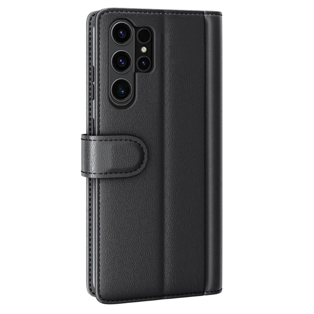 Étui en cuir veritable Samsung Galaxy S24 Ultra, Noir