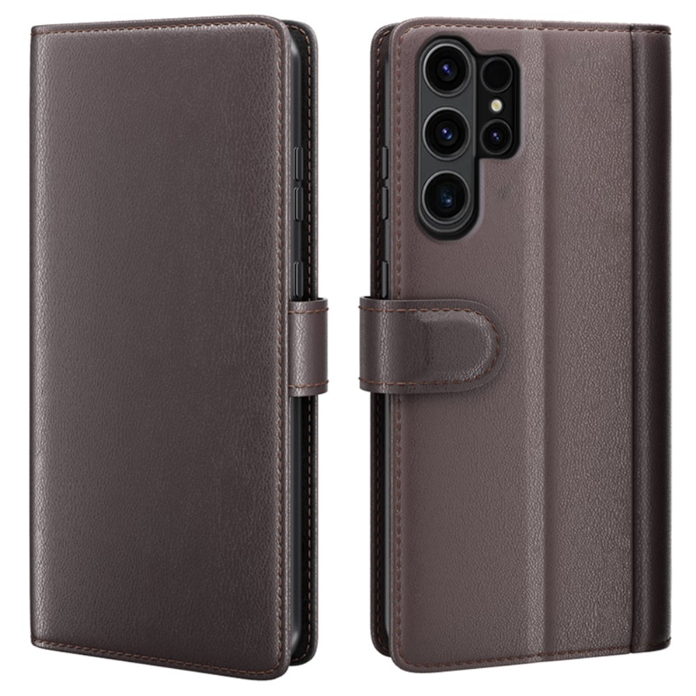 Étui en cuir veritable Samsung Galaxy S24 Ultra, Marron