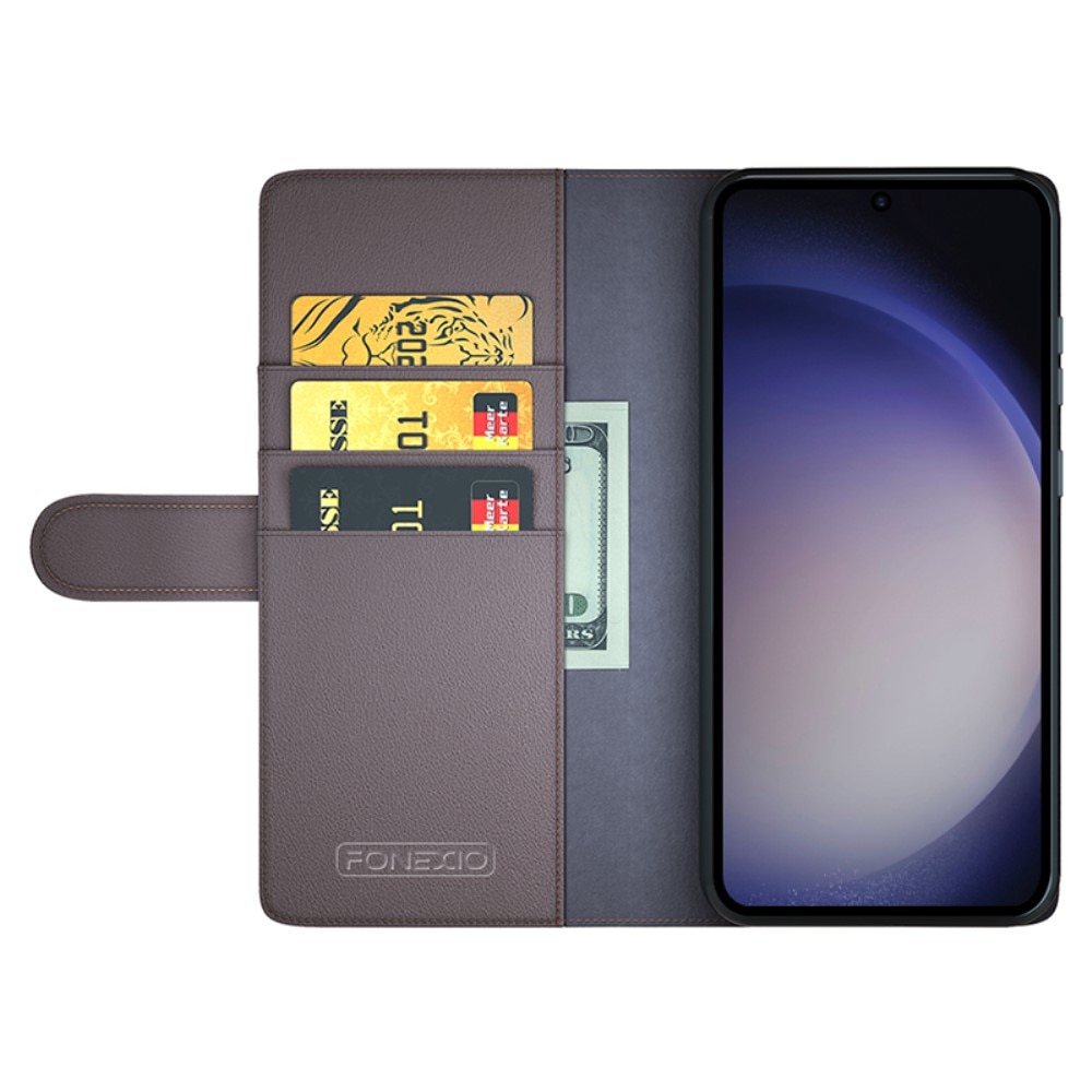 Étui en cuir veritable Samsung Galaxy S24 Ultra, Marron