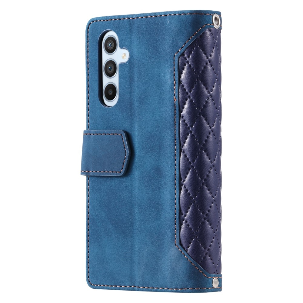 Étui portefeuille matelassée pour Samsung Galaxy A55, bleu
