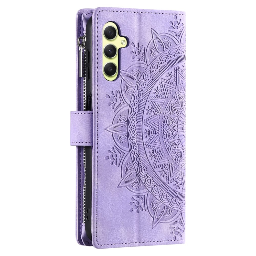 Étui portefeuille Mandala Samsung Galaxy A55, violet