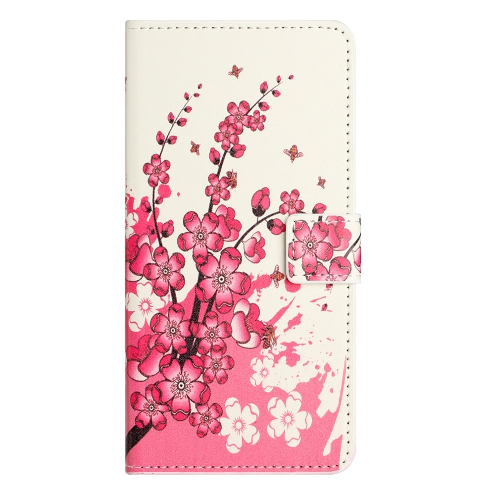 Étui portefeuille Samsung Galaxy A55, Fleurs de cerisier