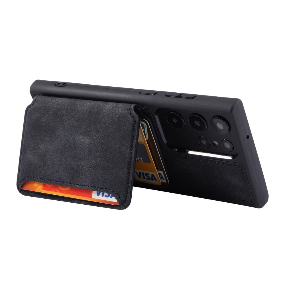 Coque porte-cartes Multi-slot anti-RFID Samsung Galaxy S24 Ultra, noir