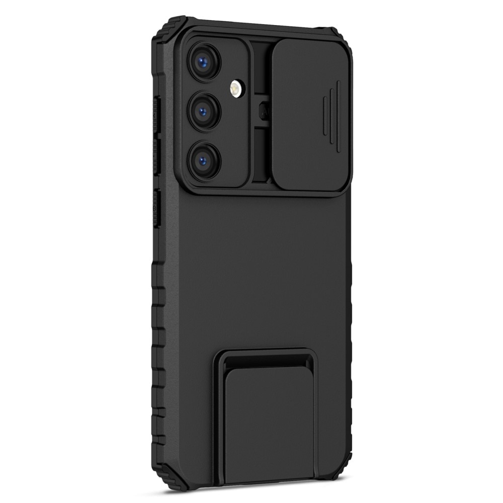 Coque Kickstand avec Protège Caméra Samsung Galaxy S24, Noir
