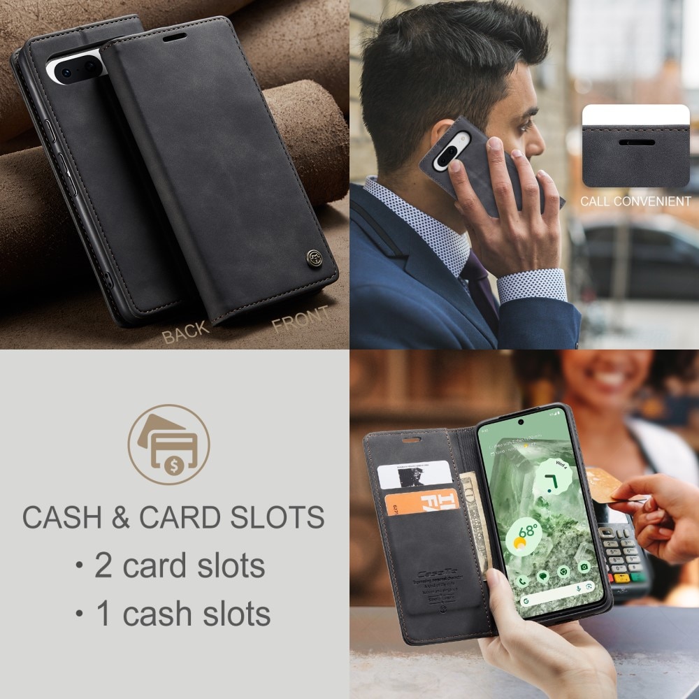 Étui portefeuille mince Google Pixel 8a, Noir