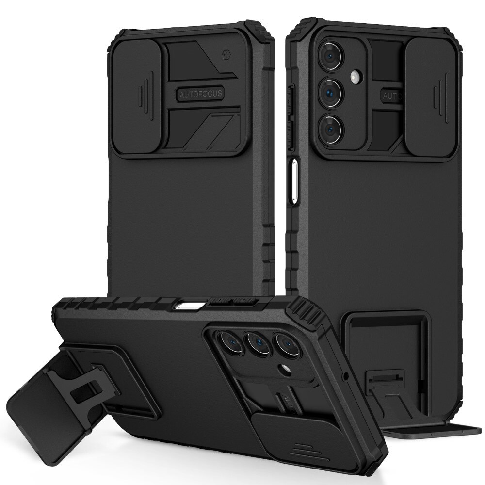 Coque Kickstand avec Protège Caméra Samsung Galaxy A15, Noir