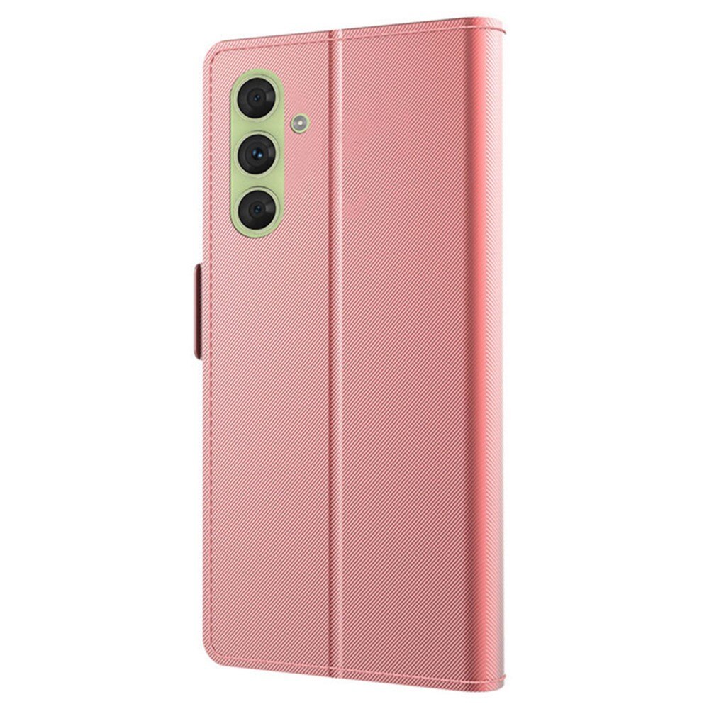 Étui portefeuille Miroir Samsung Galaxy S24 Plus, rose doré