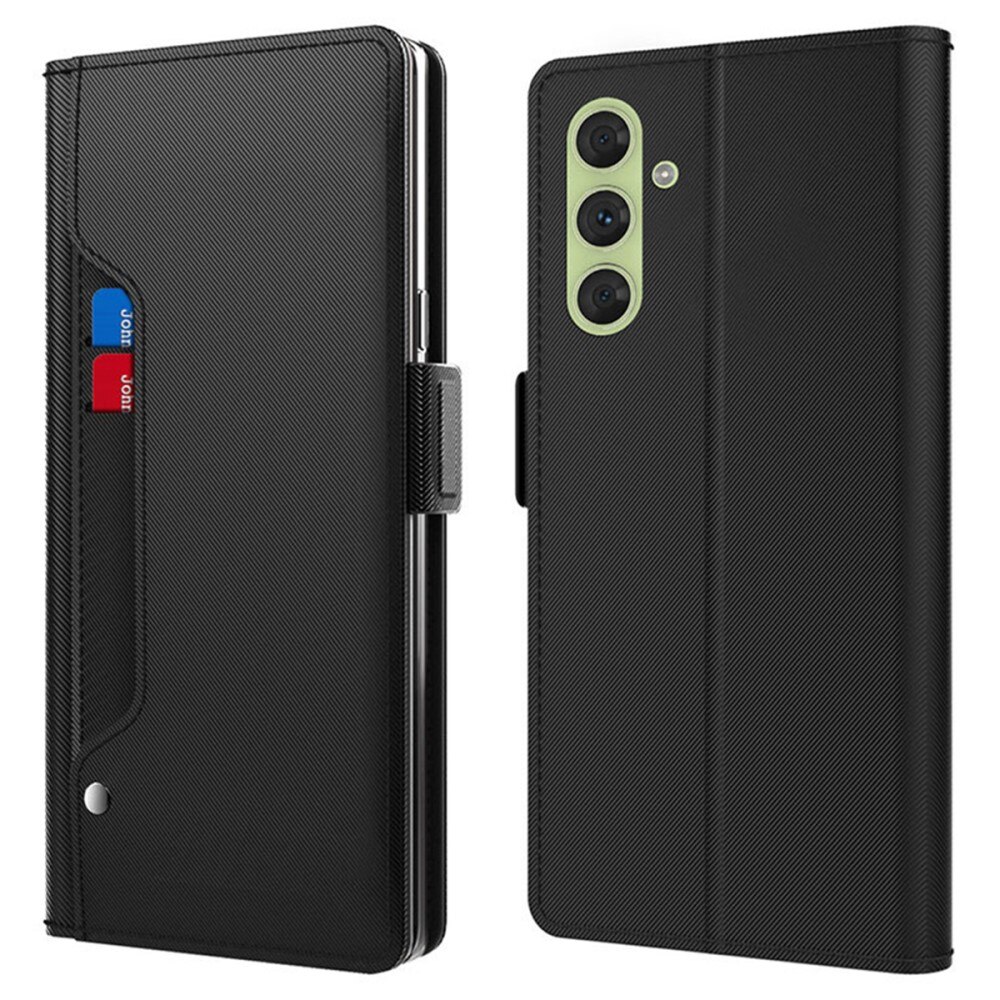 Étui portefeuille Miroir Samsung Galaxy S25, noir