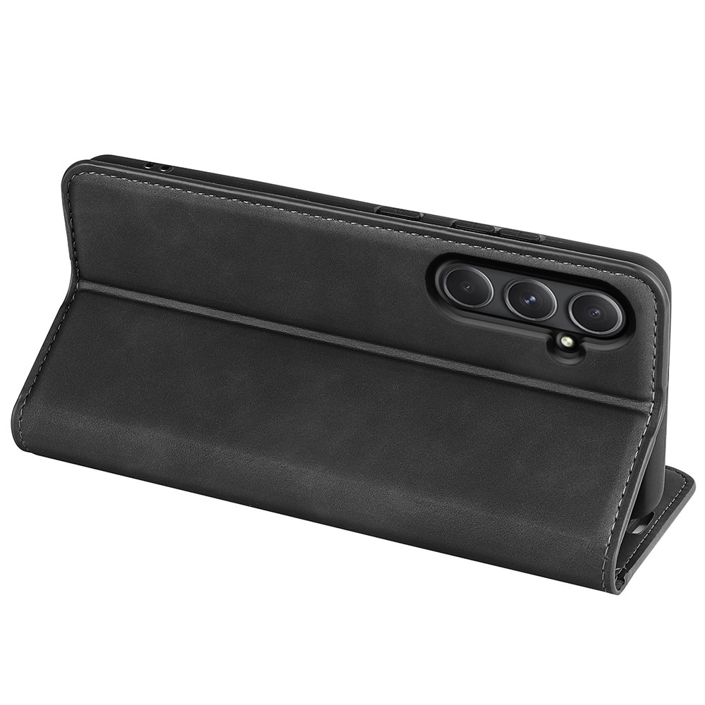 Coque portefeuille mince Samsung Galaxy A55, noir