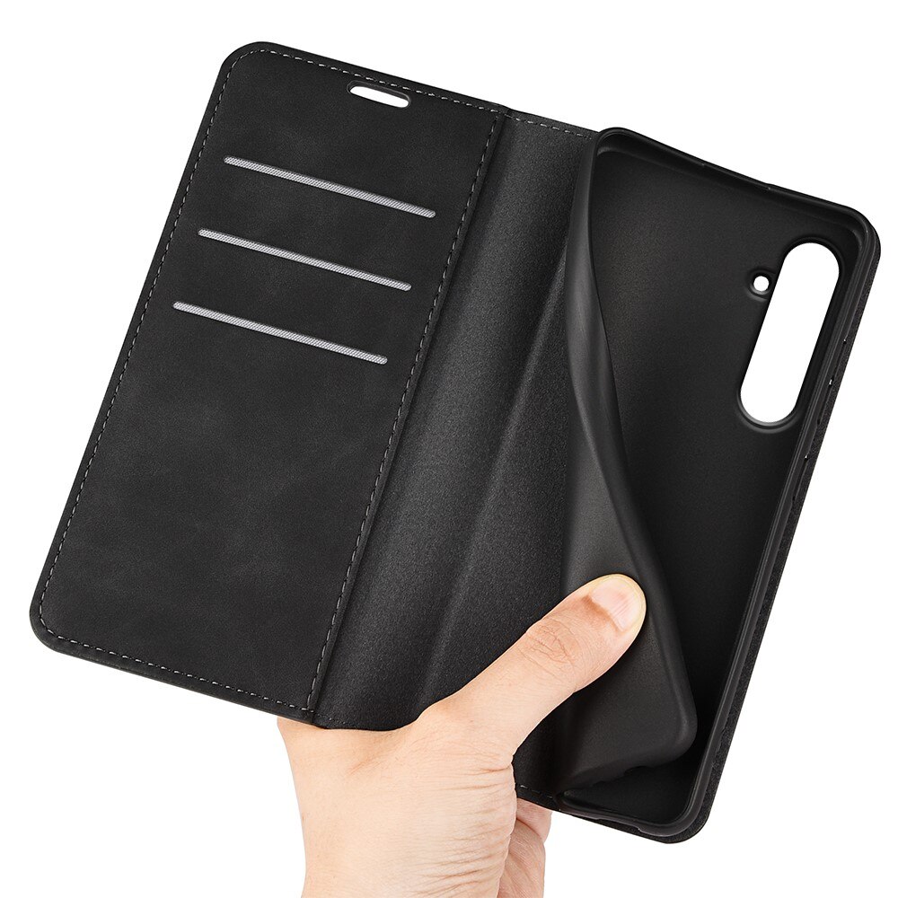 Coque portefeuille mince Samsung Galaxy A55, Noir