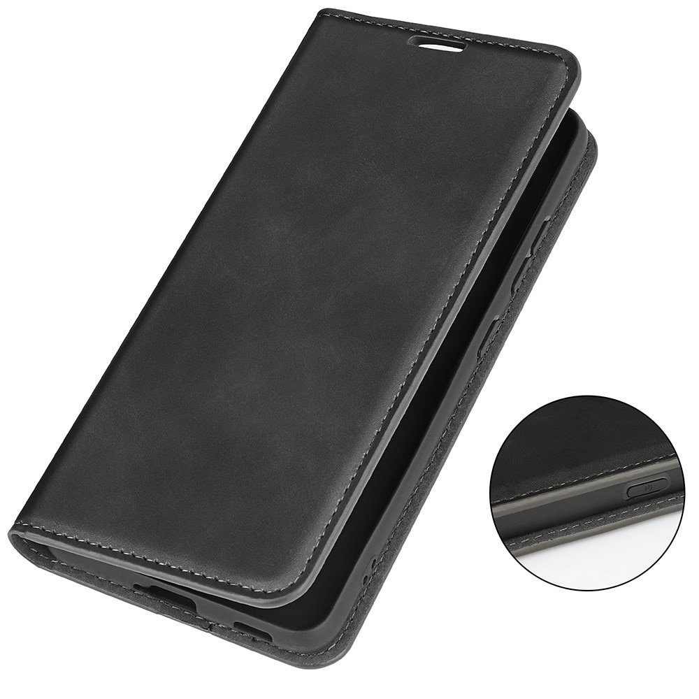 Coque portefeuille mince Samsung Galaxy A55, noir