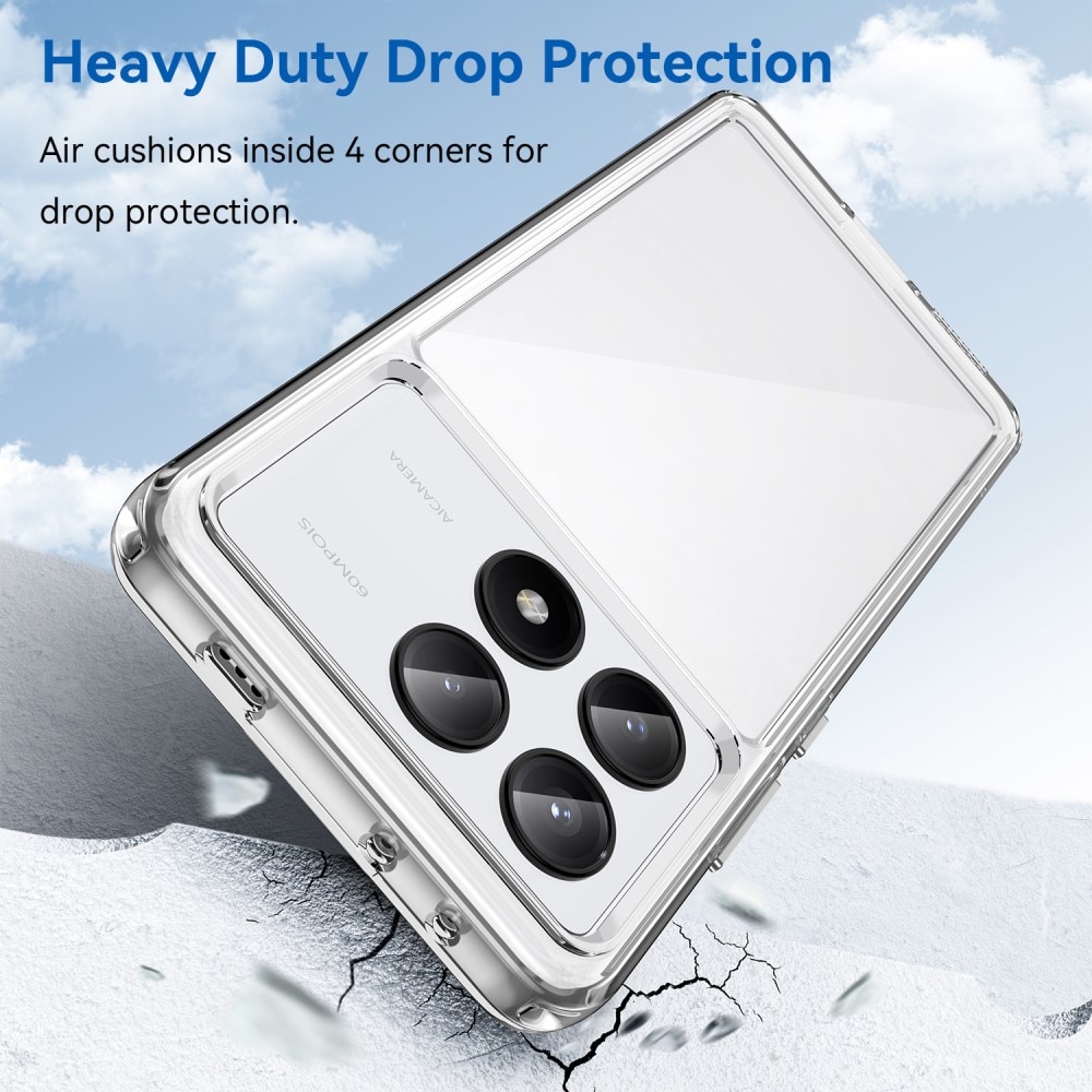 Coque hybride pour Xiaomi Poco X6 Pro, transparent