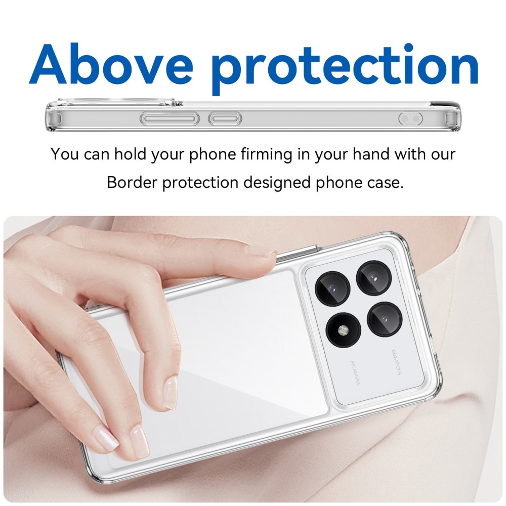 Coque hybride pour Xiaomi Poco X6 Pro, transparent