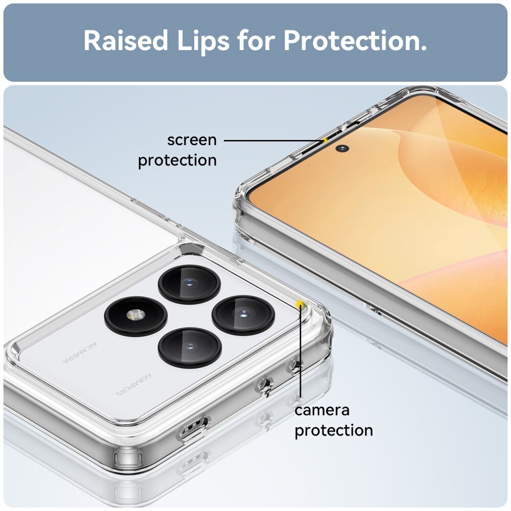 Coque hybride pour Xiaomi Poco X6 Pro, transparent