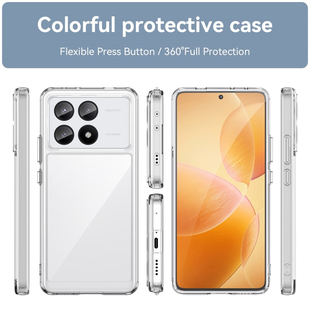 Coque hybride pour Xiaomi Poco X6 Pro, transparent