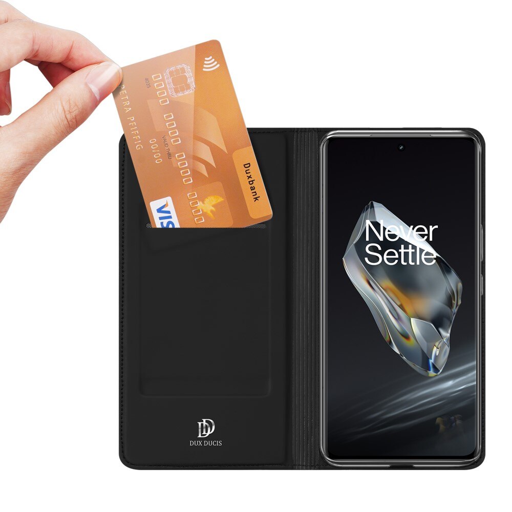 Étui portefeuille Skin Pro Series  OnePlus 12, Noir