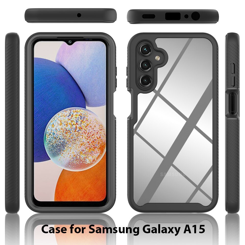 Coque de couverture complète Samsung Galaxy A15, Noir
