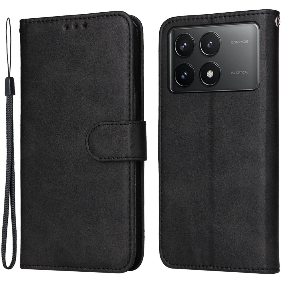 Étui portefeuille Xiaomi Poco X6 Pro, noir