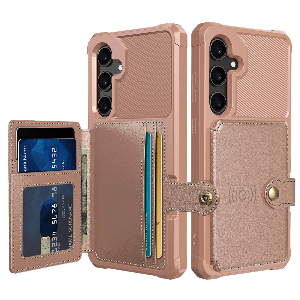 Coque porte-cartes Tough Multi-slot Samsung Galaxy S24, rose