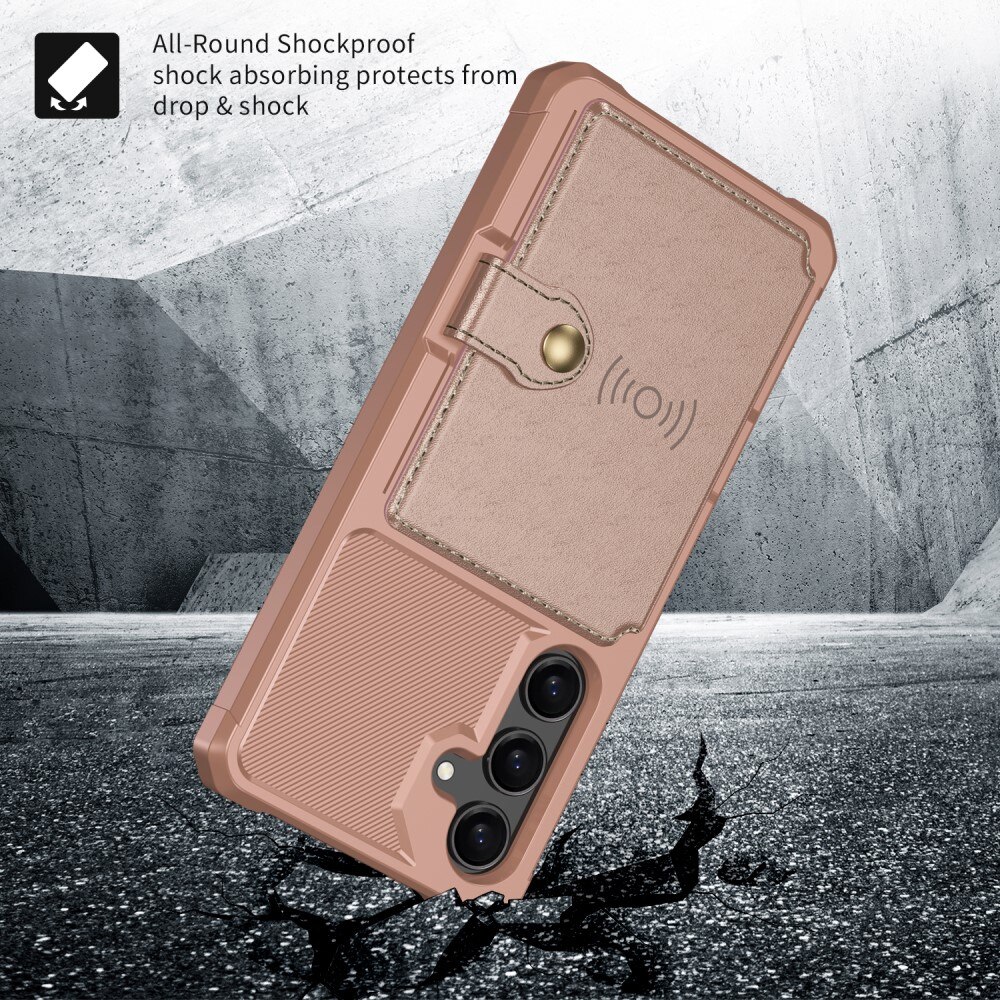 Coque porte-cartes Tough Multi-slot Samsung Galaxy S24, Rose