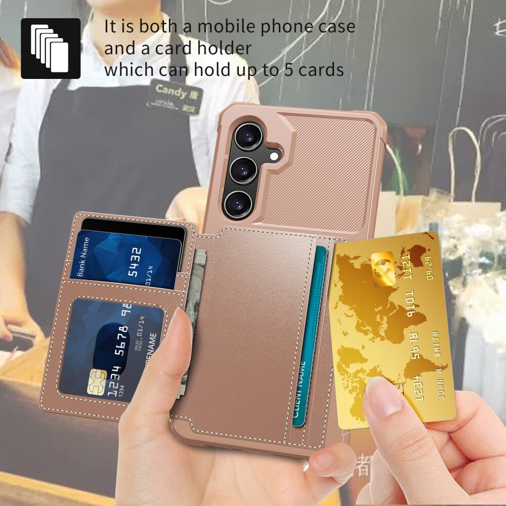 Coque porte-cartes Tough Multi-slot Samsung Galaxy S24, Rose
