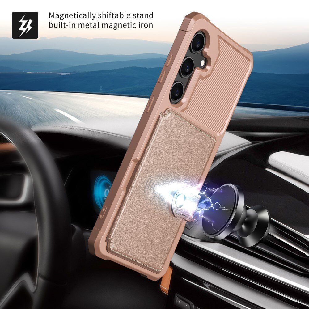 Coque porte-cartes Tough Multi-slot Samsung Galaxy S24, Rose