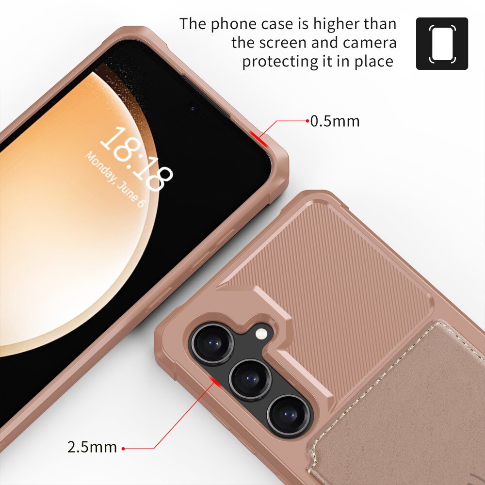 Coque porte-cartes Tough Multi-slot Samsung Galaxy S24, Rose