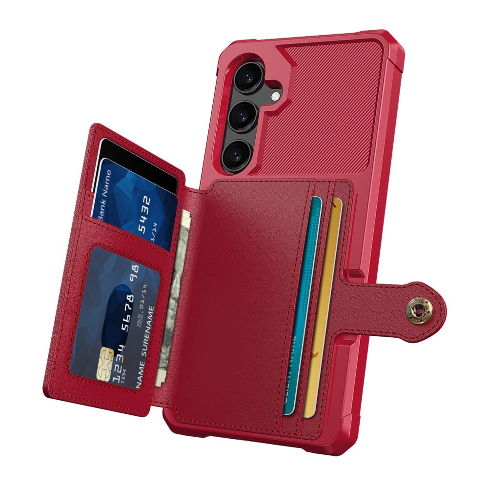 Coque porte-cartes Tough Multi-slot Samsung Galaxy S24, rouge